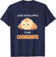 Kids Croissant Shirt Boys I Love Croissants Kids Croissant Lover T-Shirt - T-Shirt | Navy