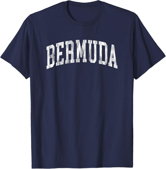 Vintage Bermuda Retro Throwback Cruise Vacation Souvenir T-Shirt - T-Shirt | Navy