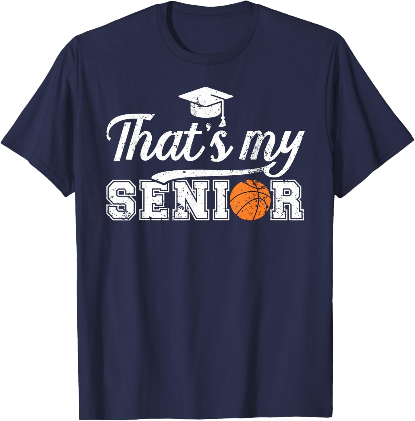 Proud Basketball Senior Dad Basketball Senior Father T-Shirt - T-Shirt | Navy