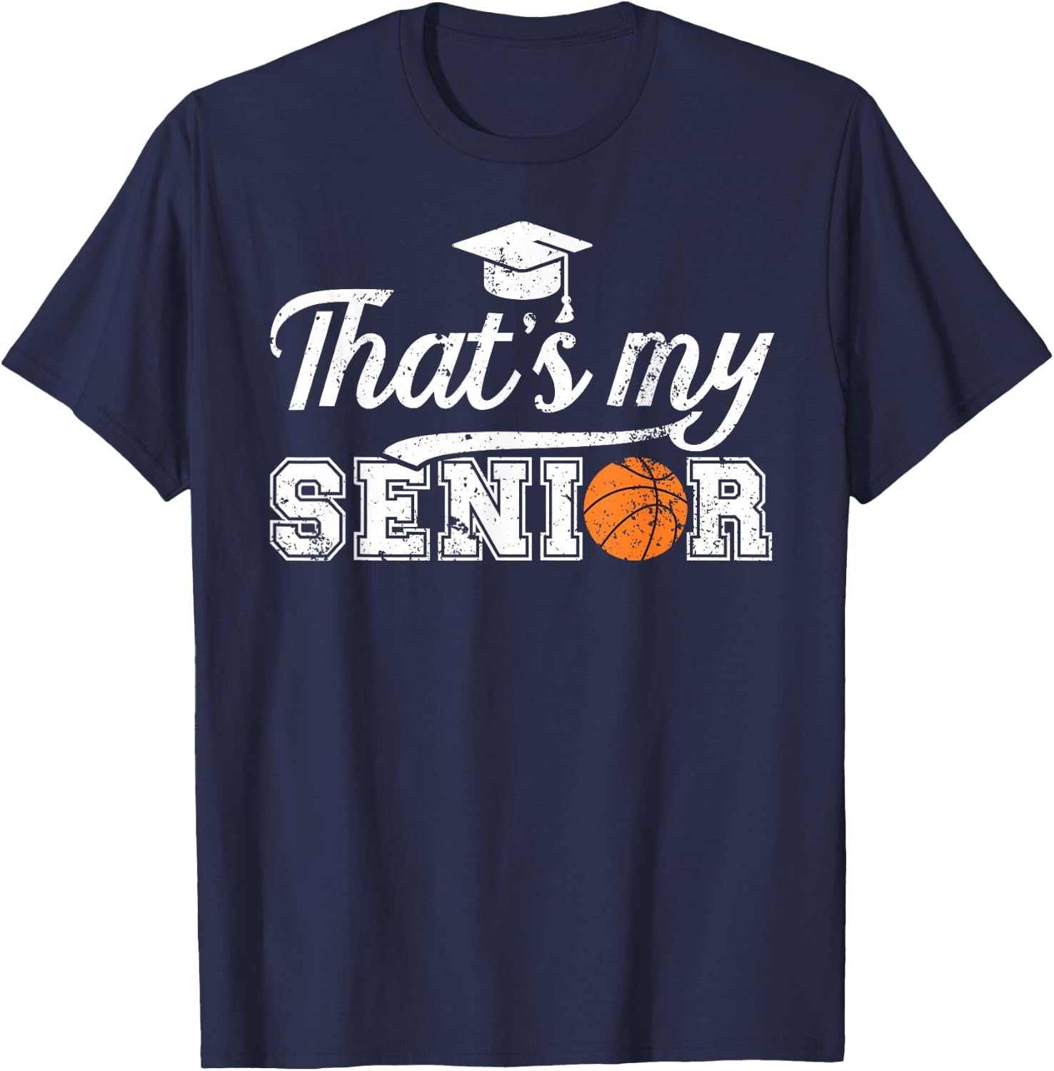Proud Basketball Senior Dad Basketball Senior Father T-Shirt - T-Shirt | Navy