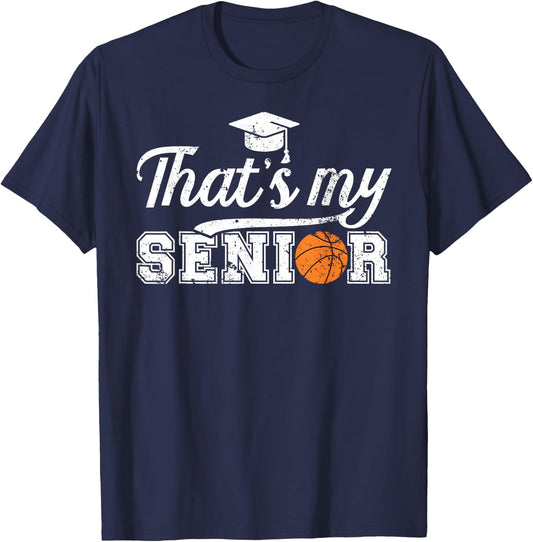 Proud Basketball Senior Dad Basketball Senior Father T-Shirt - T-Shirt | Navy