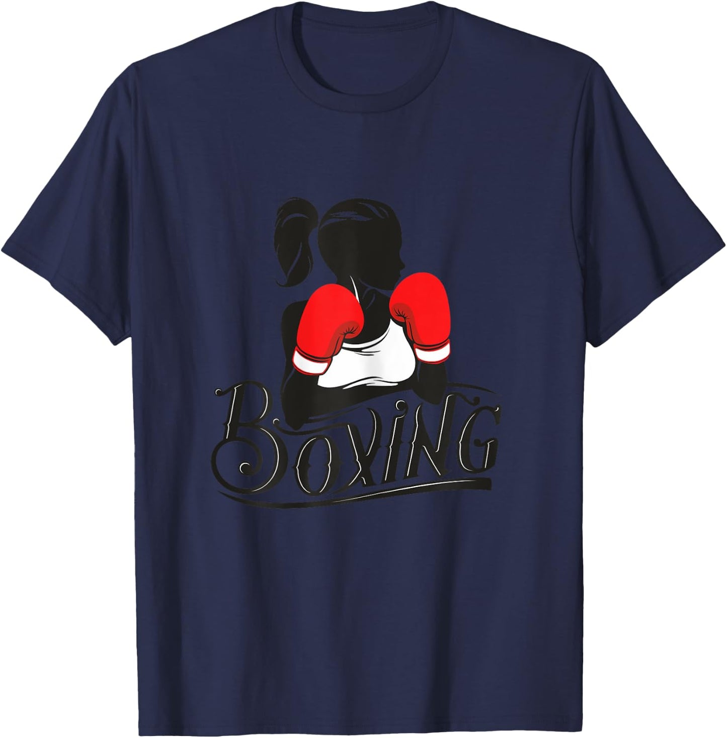 Female Cardio Boxing Apparel, Women's Boxing Fitness T-Shirt - T-Shirt | Navy