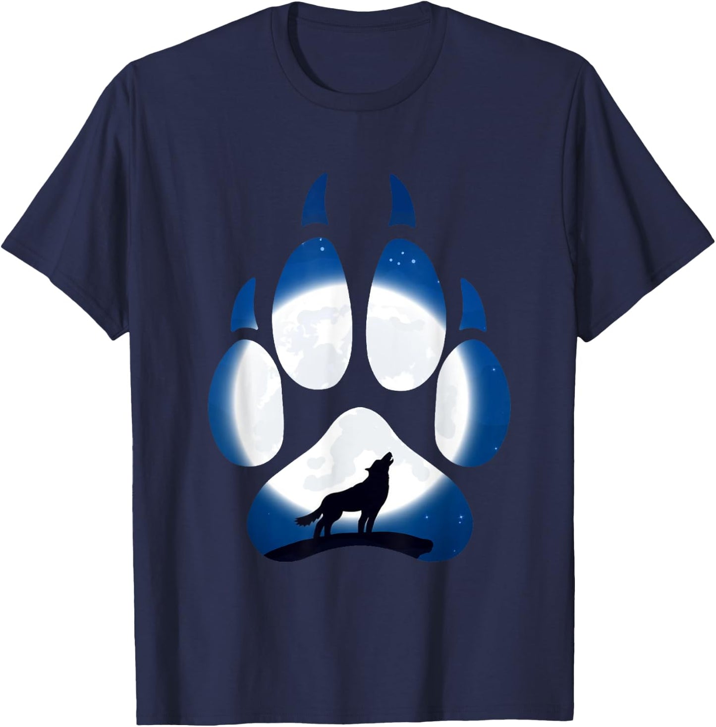 Wolf Paw Moonlight Predator Pack Wolf House Gift T-Shirt - T-Shirt | Navy