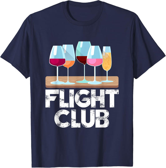 Flight Wine Club FOMO Wine Tasting Sample rose red white T-Shirt - T-Shirt | Navy