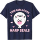 Harp Seal, This Girl Loves Harp Seals, Kawaii Harp Seal T-Shirt - T-Shirt | Navy