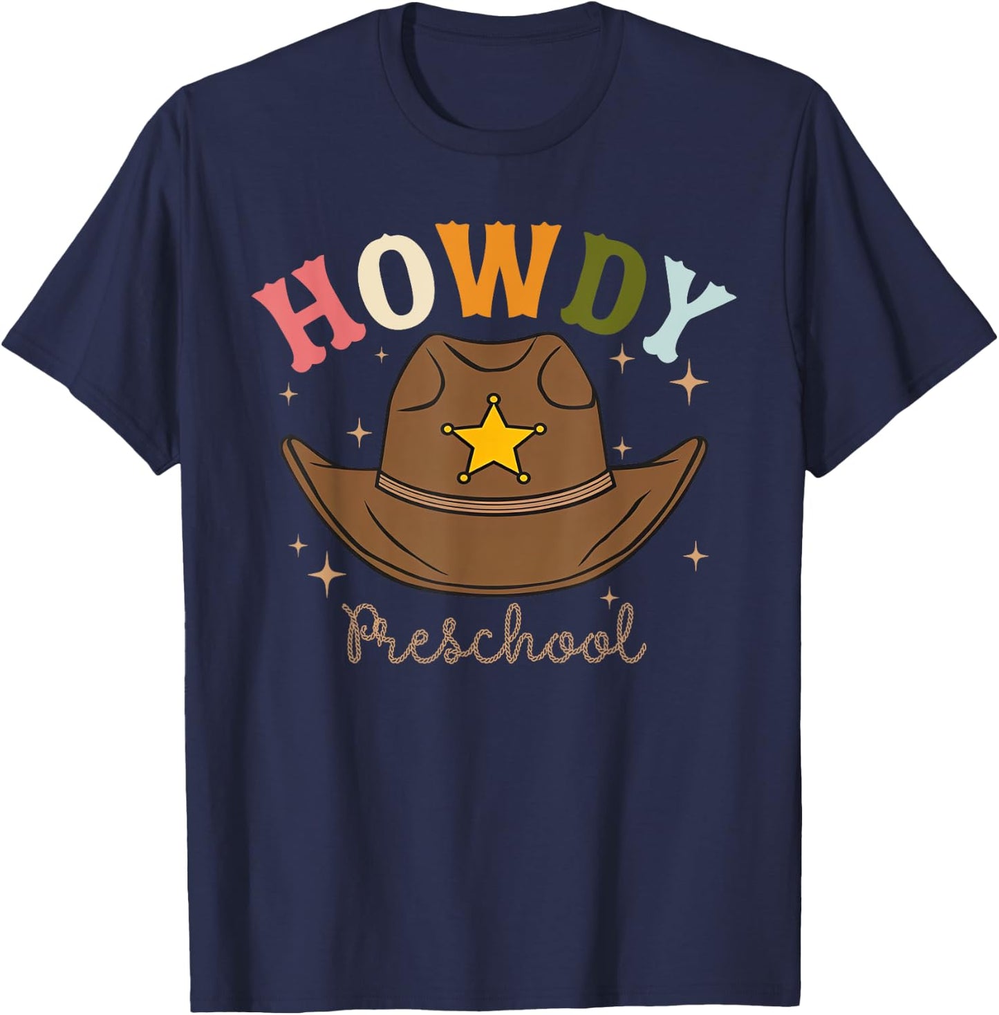 Preschool Teacher Rodeo Country Western Howdy Preschool Women T-Shirt - T-Shirt | Navy