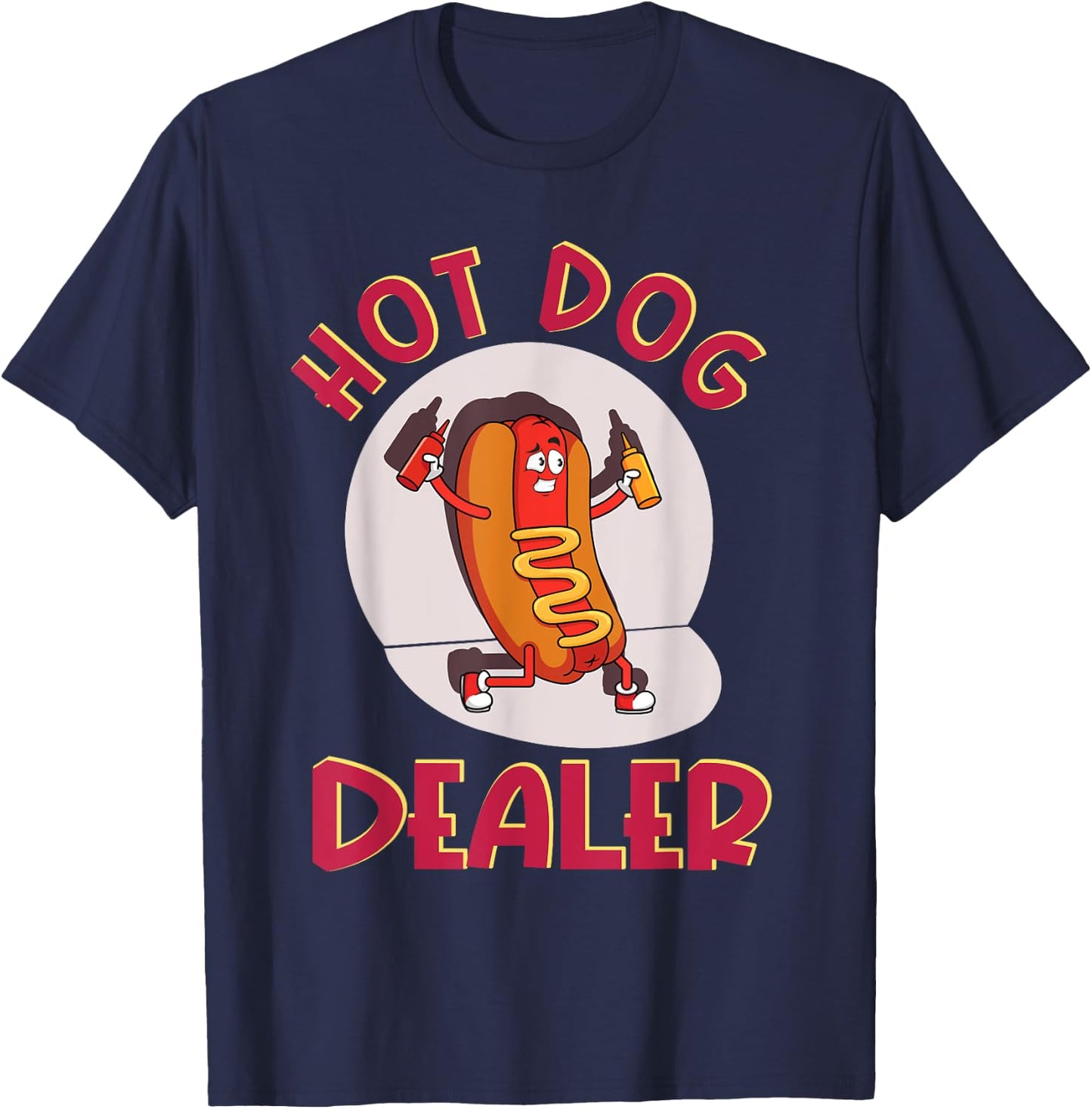 Hot Dog Outfit Eating Contest Glizzy Costume Hot Dog Dealer Men Women Kids T-Shirt - T-Shirt | Navy