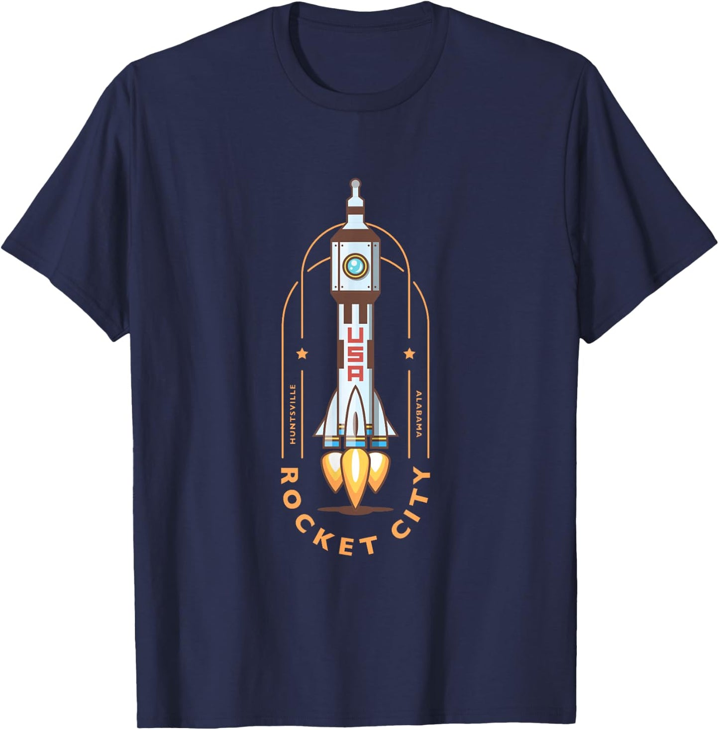 Huntsville Alabama Rocket City Cute Rocket Icon T-Shirt - T-Shirt | Navy