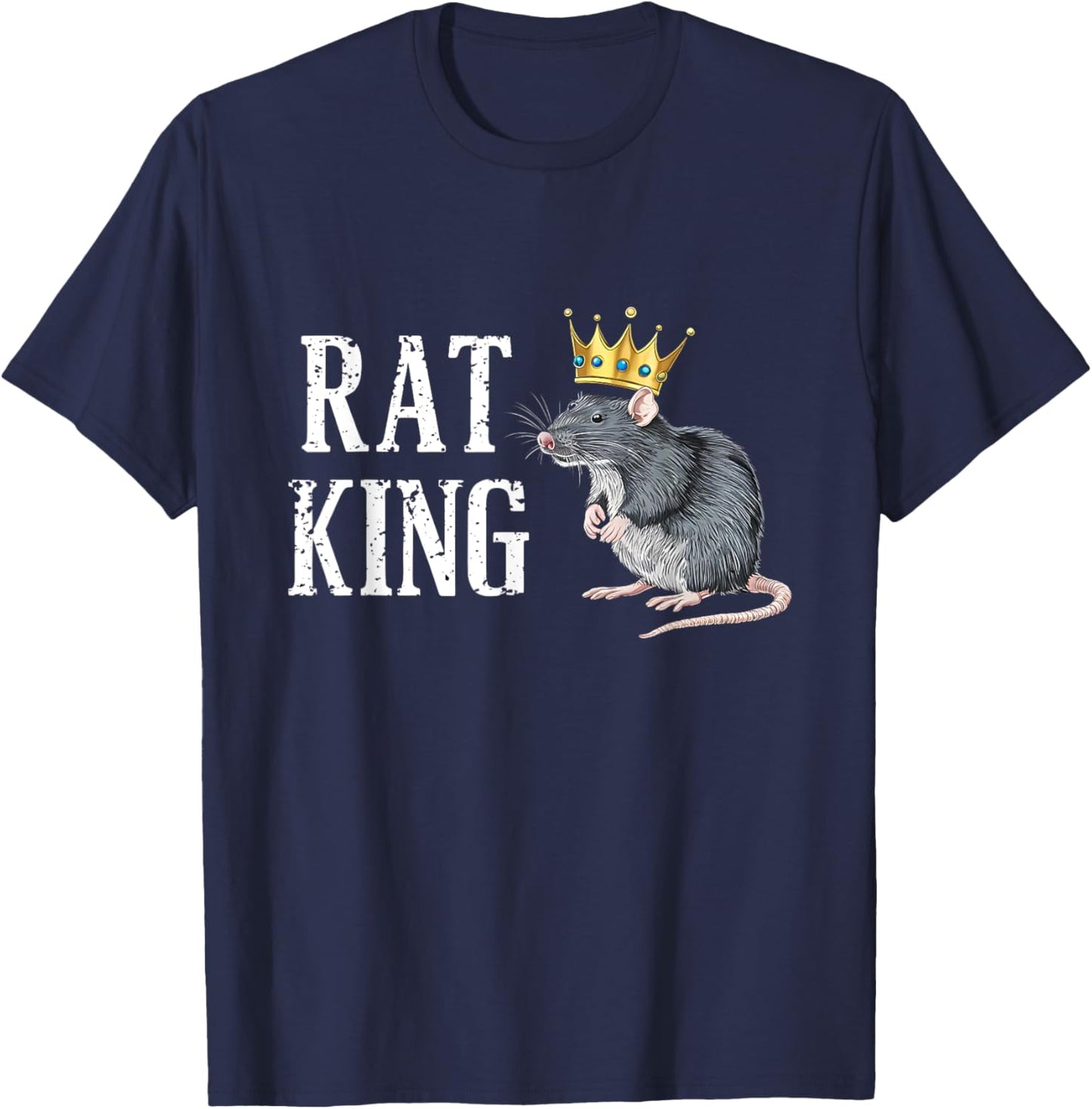Rat King The Funny Monarch of Rodents T-Shirt - T-Shirt | Navy