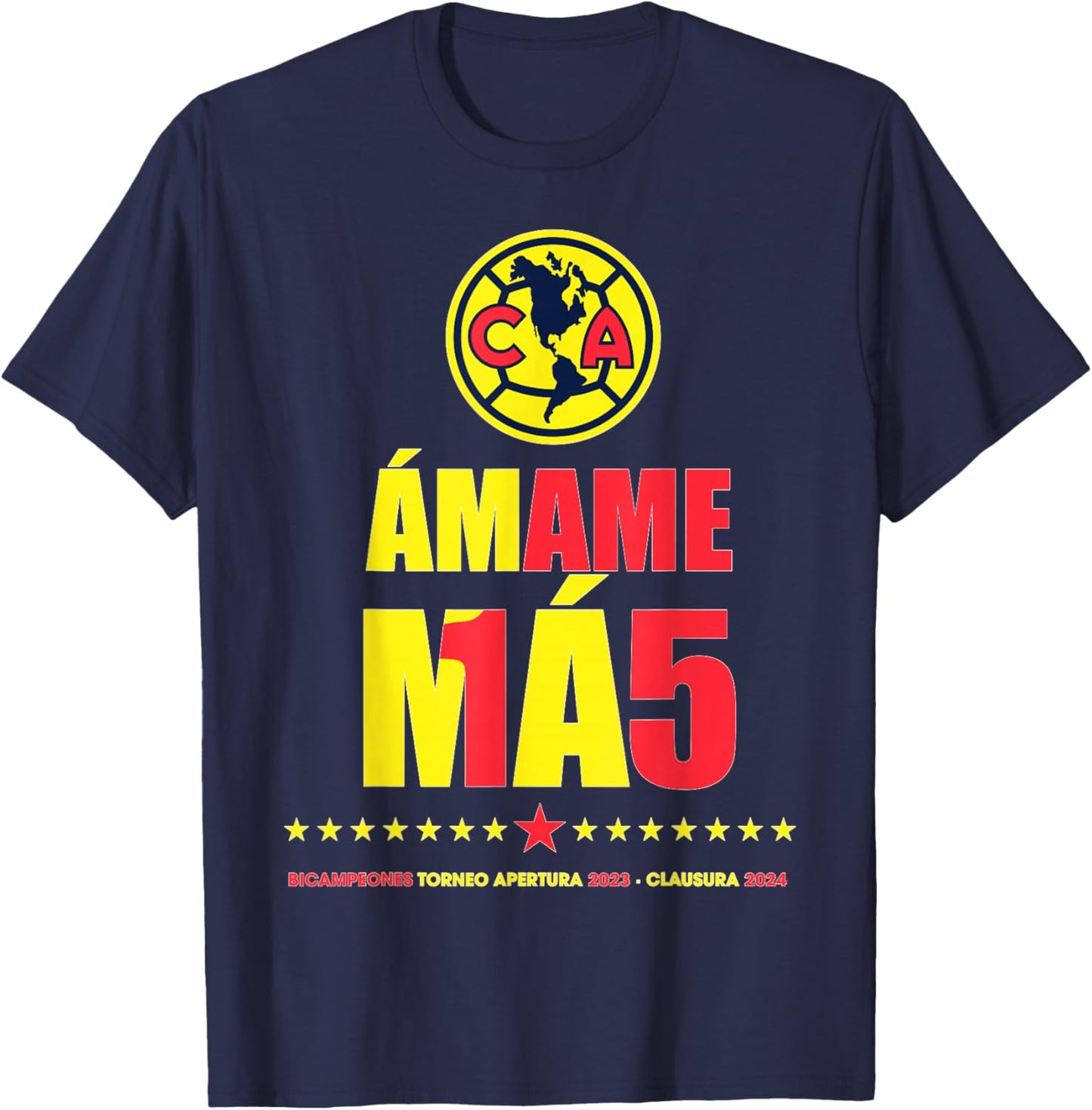 Club America Bicampeon Torneo Apertura 2023 - Clausura 2024 T-Shirt - T-Shirt | Navy