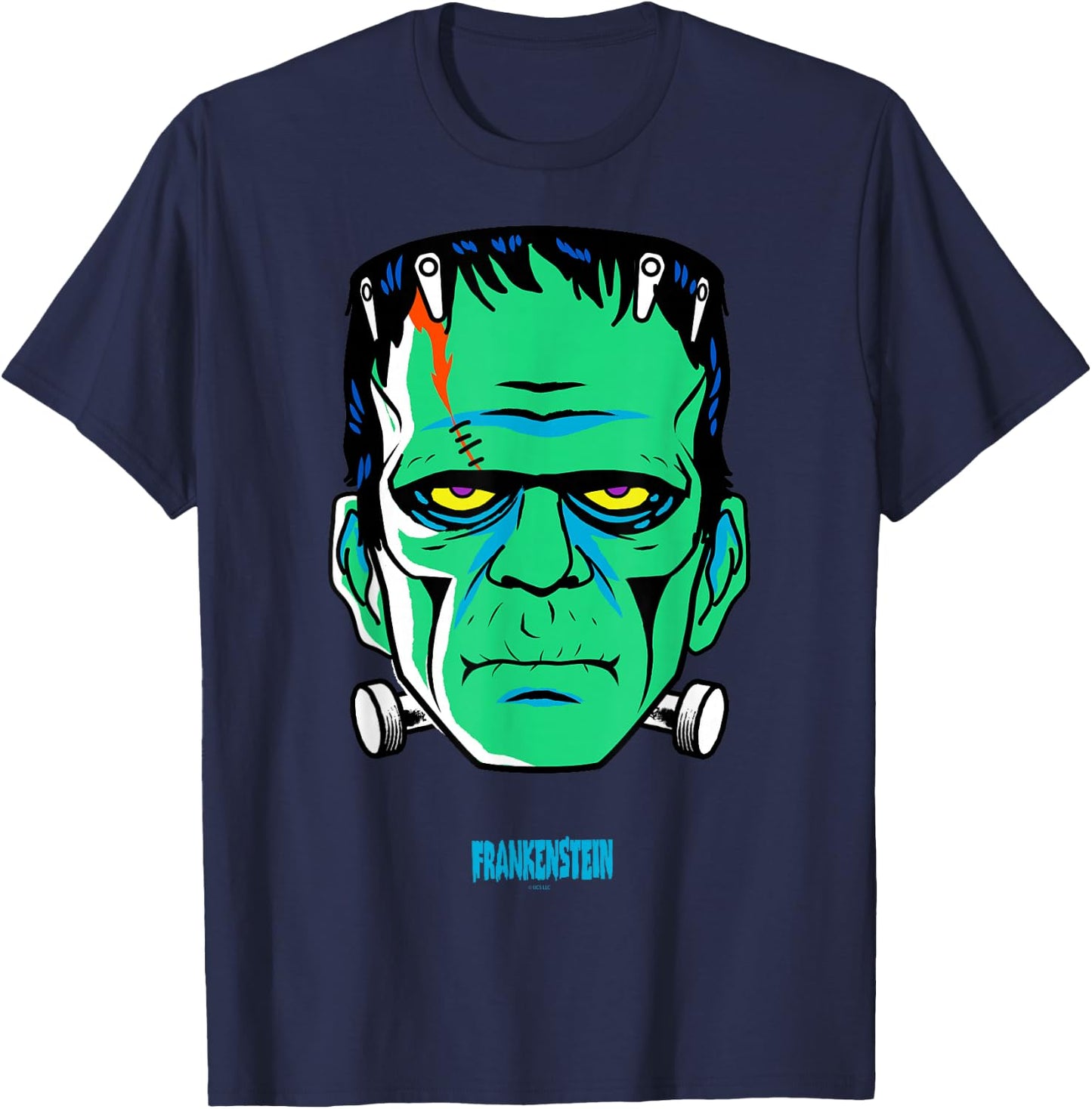 Universal Monsters Frankenstein retro big face T-Shirt - T-Shirt | Navy