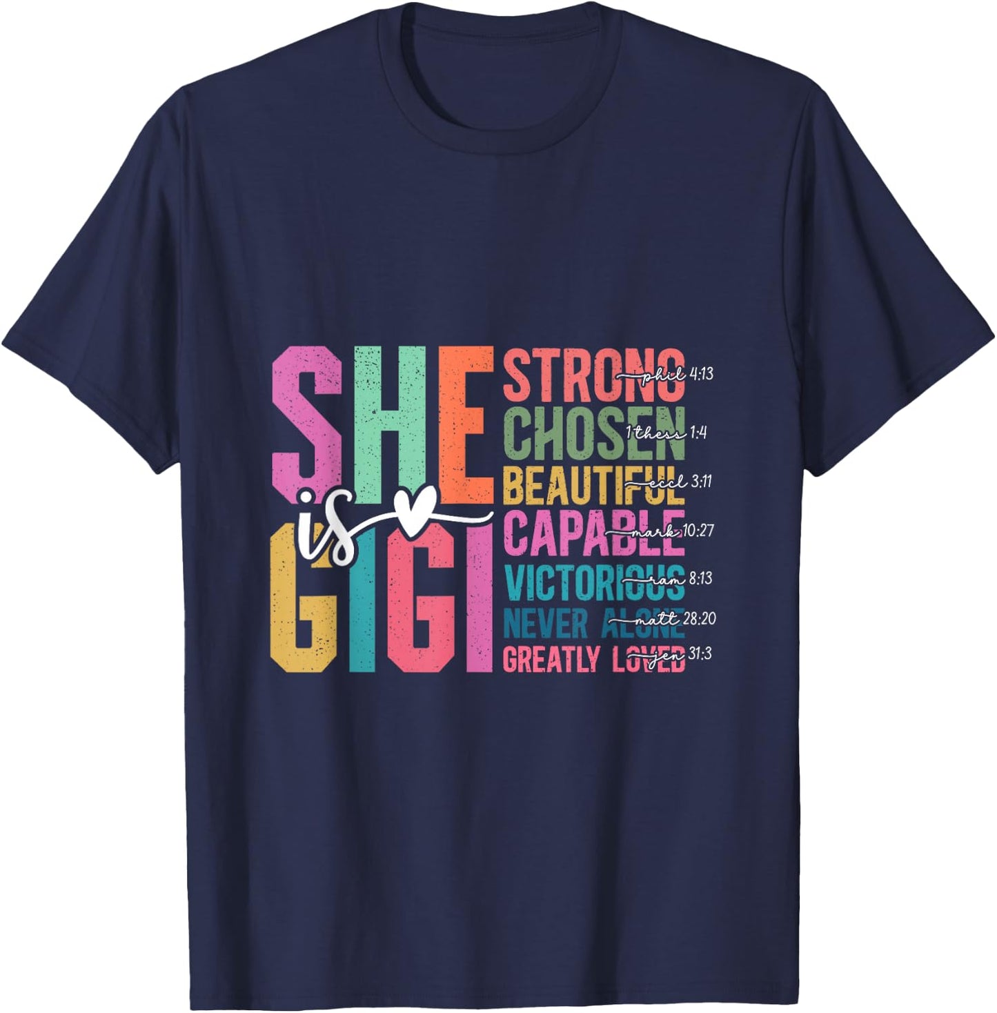 She is Gigi Christian Mother's Day Present For Grandma Women T-Shirt - T-Shirt | Navy