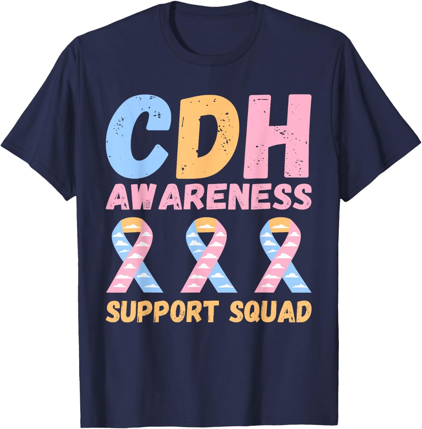 Congenital Diaphragmatic Hernia Awareness Support Squad T-Shirt - T-Shirt | Navy