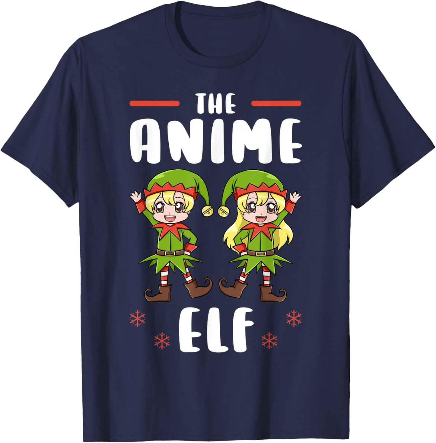 Christmas Anime Elf Kawaii Otaku Japanese Manga Lover T-Shirt - T-Shirt | Navy