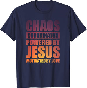 Chaos Coordinator Powered By Jesus T-Shirt - T-Shirt | Navy