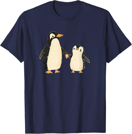 Mama and Baby Penguin T-Shirt - T-Shirt | Navy