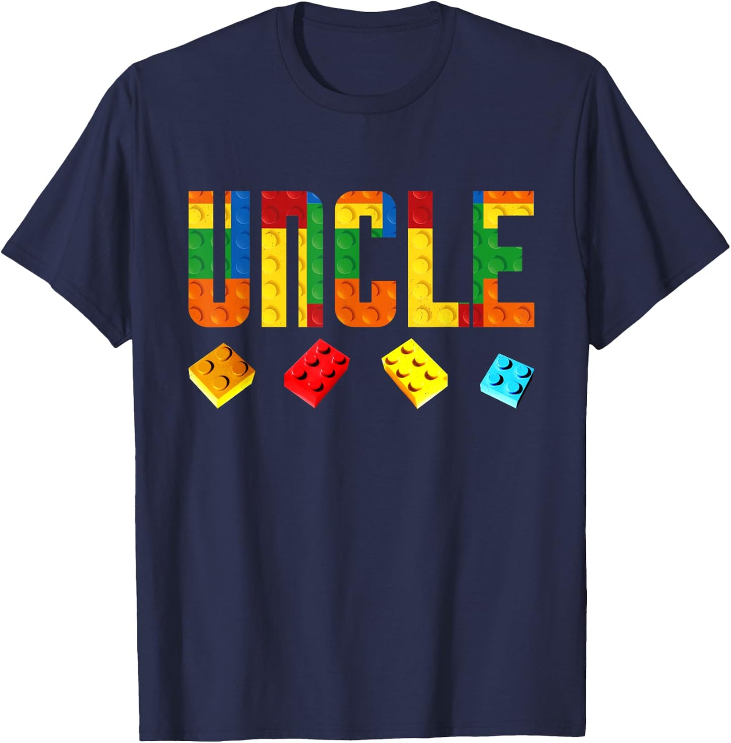Uncle Master Builder Building Blocks Birthday Family Men T-Shirt - T-Shirt | Navy