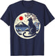 Kawaii Cat Anime Japanese Retro Men Women Kids Funny Cat T-Shirt - T-Shirt | Navy