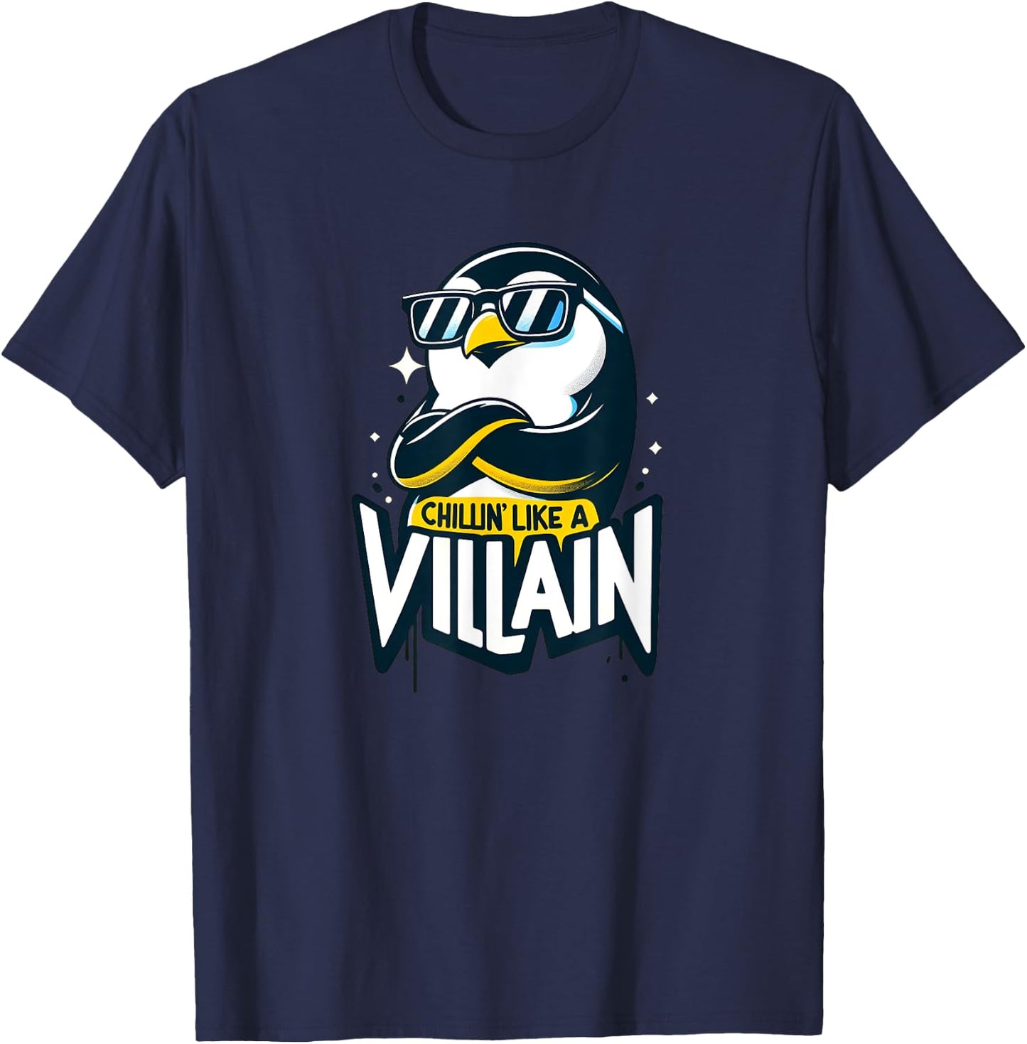 Chillin Like A Villain - Cute Penguin , Women, Kids T-Shirt - T-Shirt | Navy