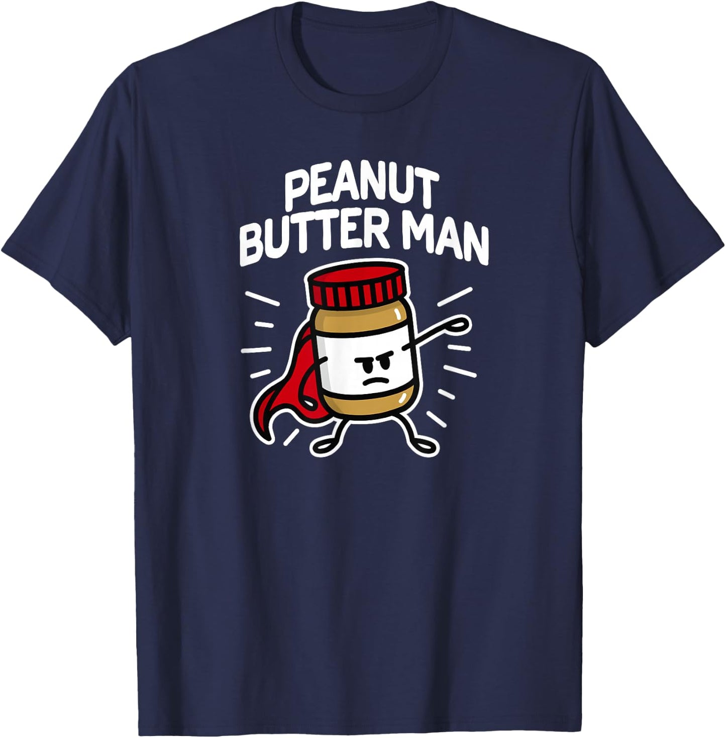 Peanut Butter Man Peanut Butter Peanut Cream Superhero T-Shirt - T-Shirt | Navy
