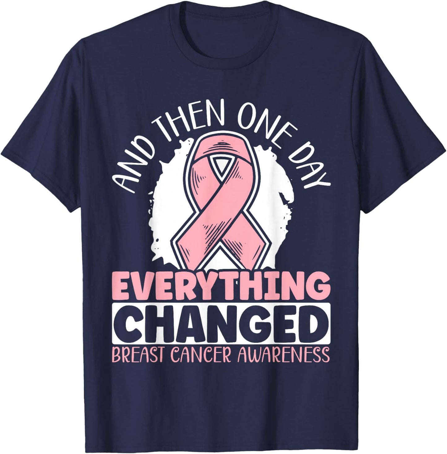 Breast Cancer Warrior Breast Cancer Awareness T-Shirt - T-Shirt | Navy