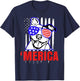 'Merica Funny Pitbull Shirt America Parody Party Pit Bull T-Shirt - T-Shirt | Navy
