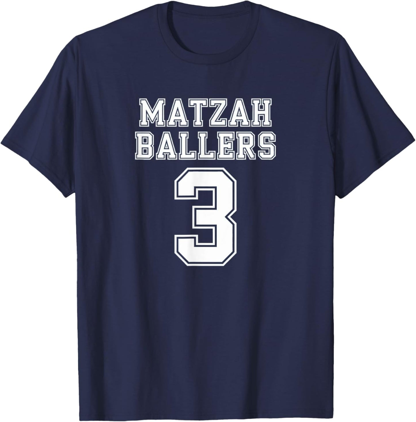 Matzah Ballers Number 3 Funny Jersey Sport Style Jewish Food T-Shirt - T-Shirt | Navy