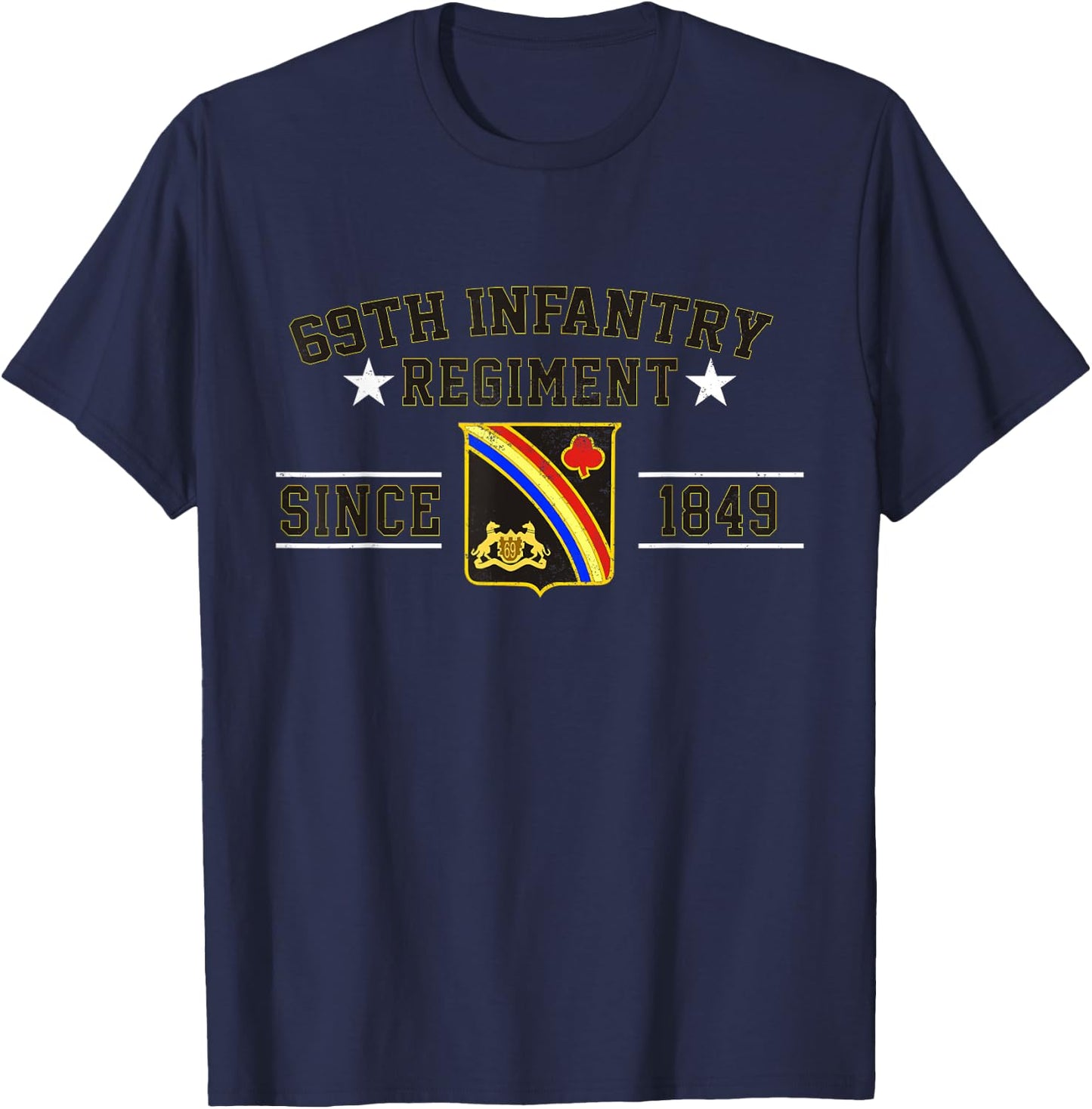 69th Infantry Regiment Veteran Military Father Day Christmas T-Shirt - T-Shirt | Navy