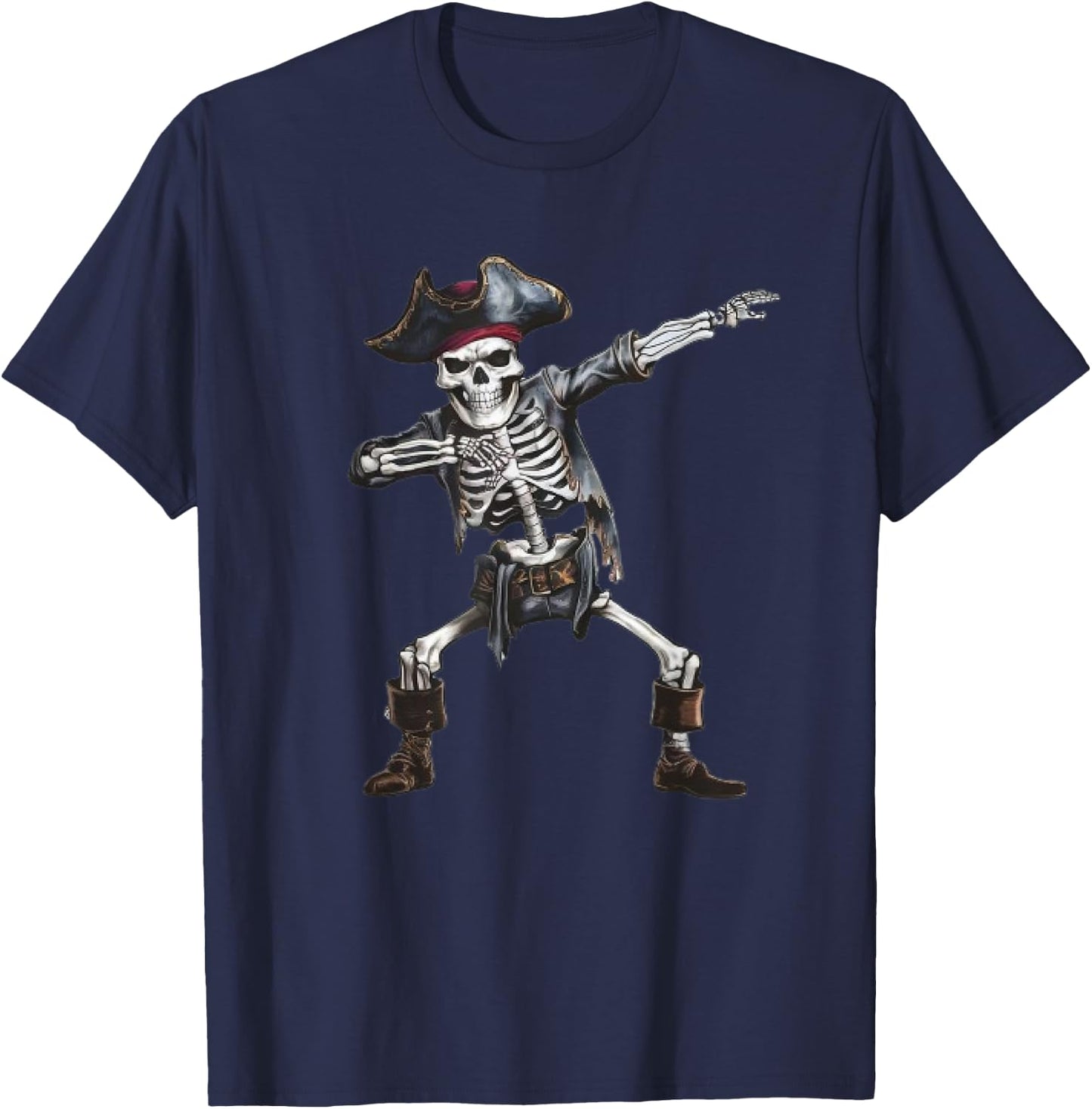 Dabbing Skeleton Pirate Halloween Kids Jolly Roger Pirate T-Shirt - T-Shirt | Navy