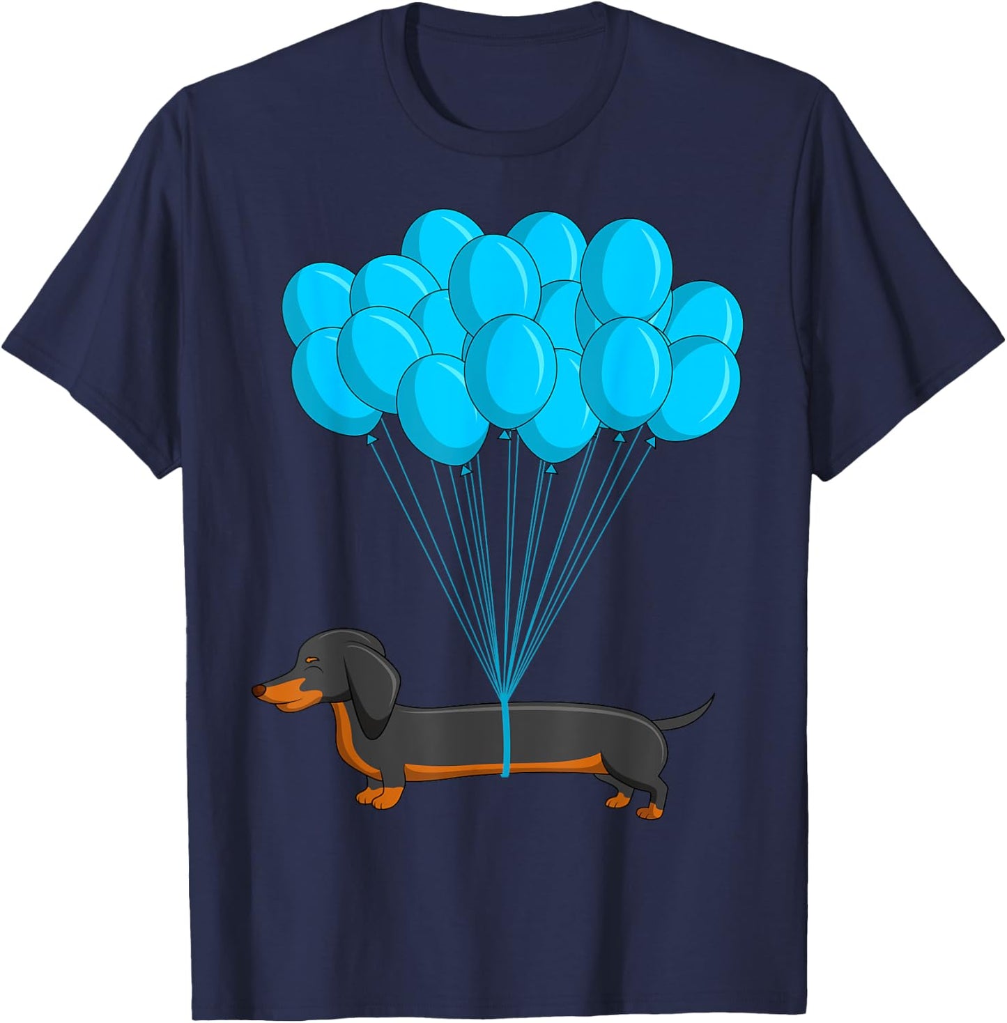 Dachshund and Balloon Wiener Dog Lover Men Women Kids T-Shirt - T-Shirt | Navy