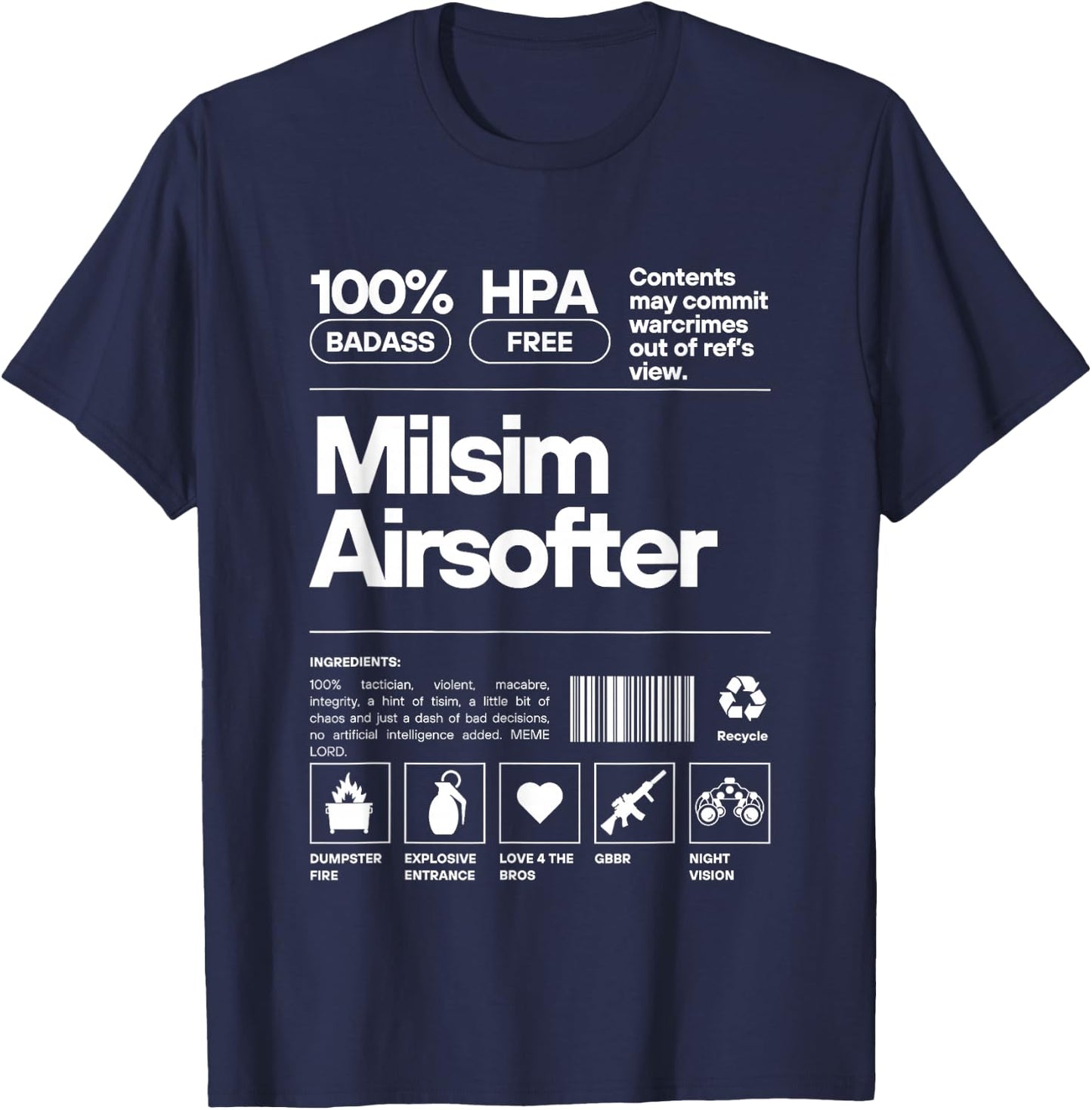 Milsim Airsoft Ingredient Shirt T-Shirt - T-Shirt | Navy