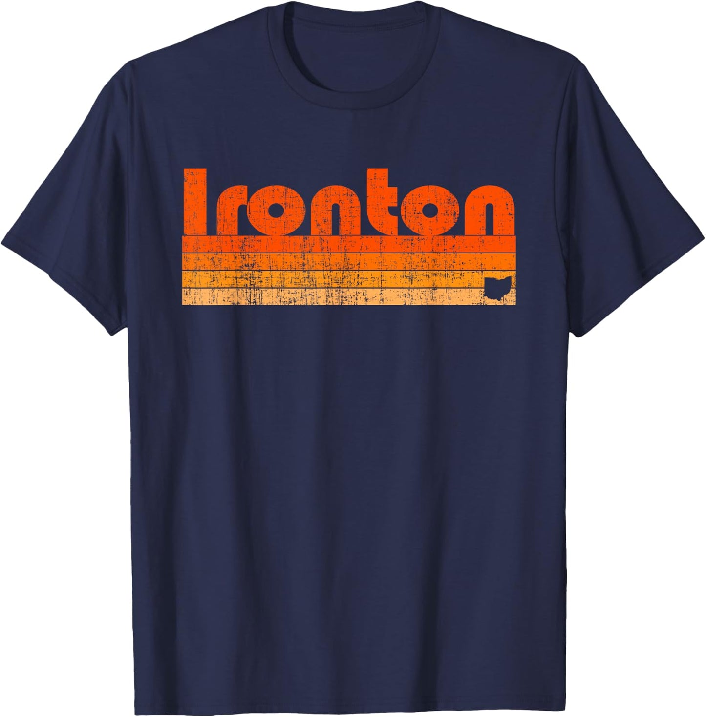 Ironton, Ohio Retro 80s Style T-Shirt - T-Shirt | Navy