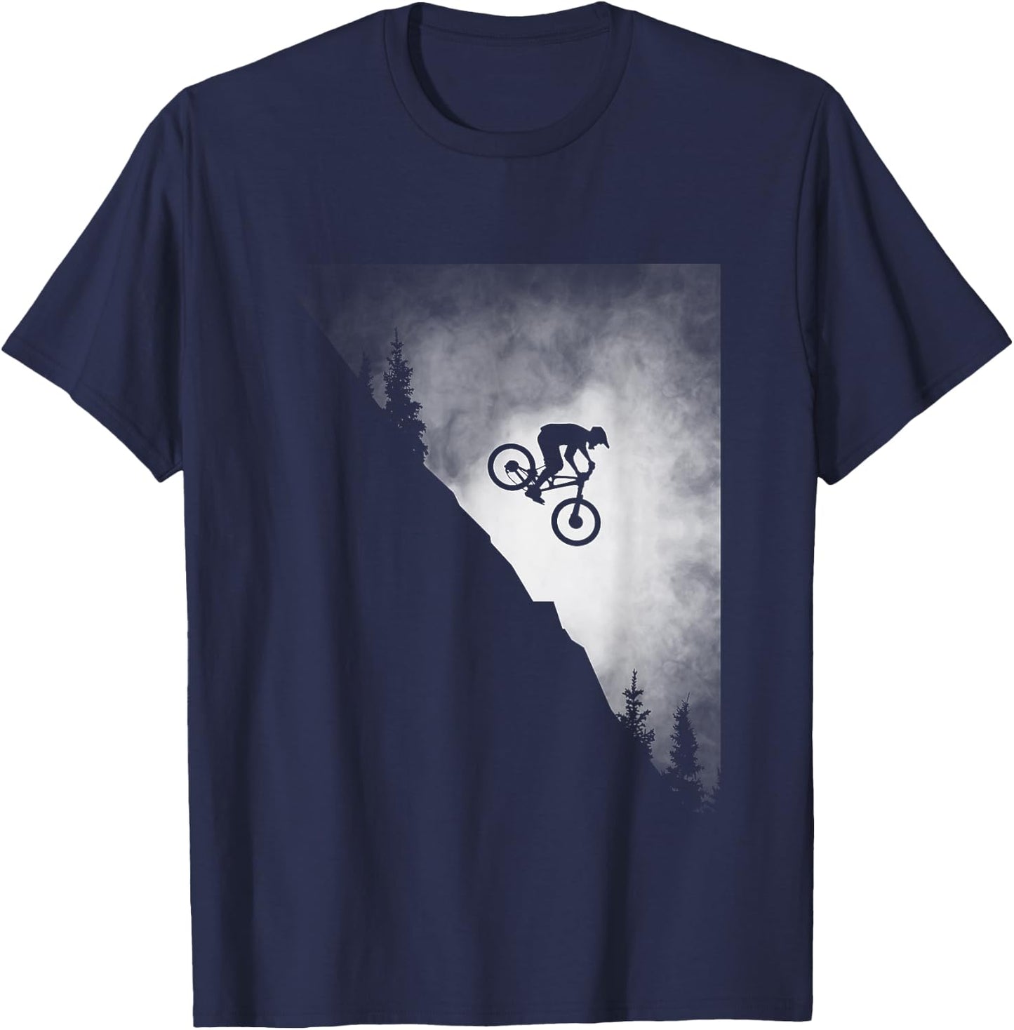 BASBO -Adults Mountain Bike Graphic , Black, Small T-Shirt - T-Shirt | Navy