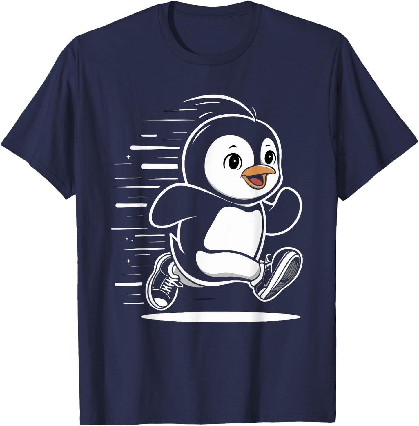 Jogging Penguin Runner Running Animal Cute Jogger T-Shirt - T-Shirt | Navy