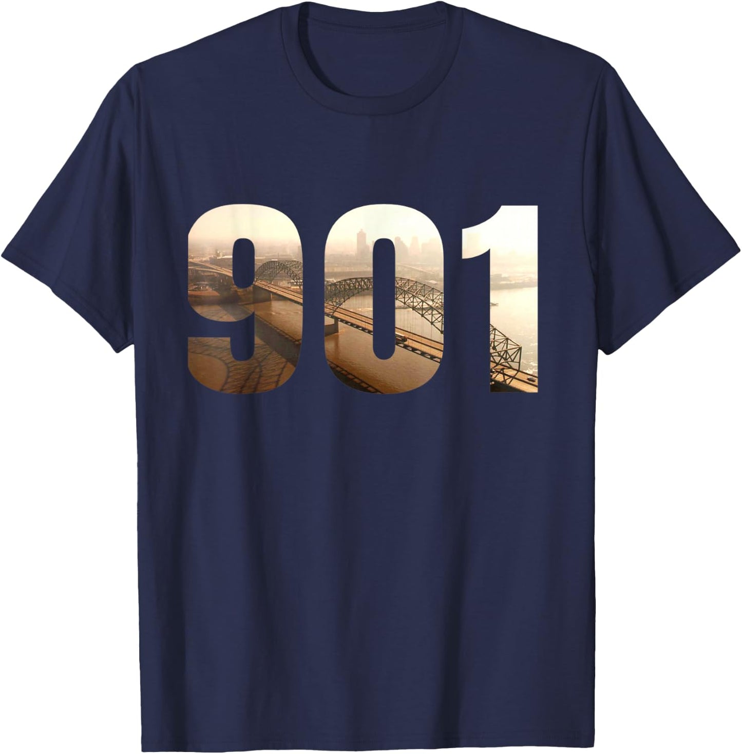 I am 901 - Memphis Tennessee Area Code - Historical Bridge T-Shirt - T-Shirt | Navy
