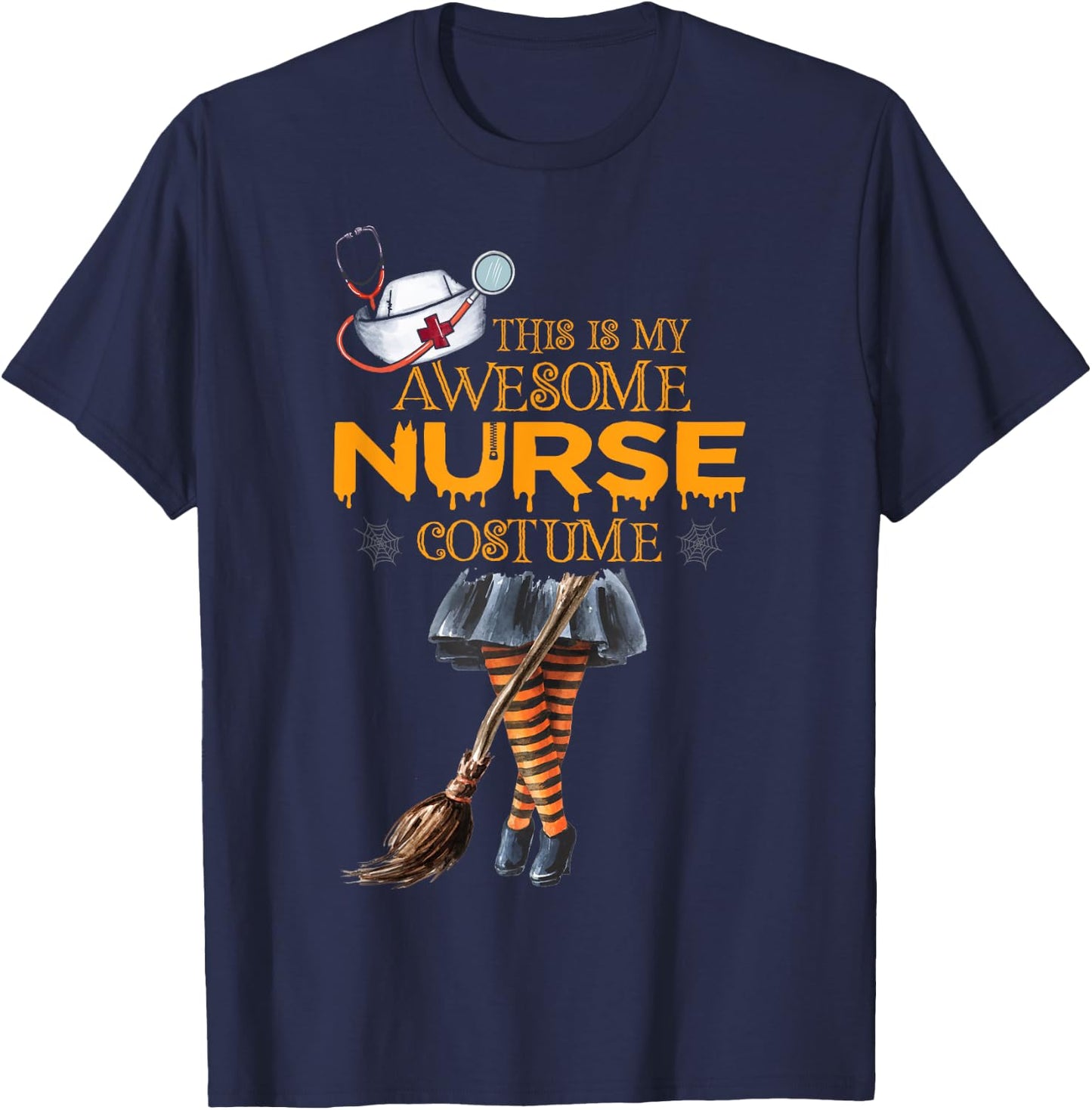 This is my Awesome Halloween Nurse Costume Nurse T-Shirt - T-Shirt | Navy