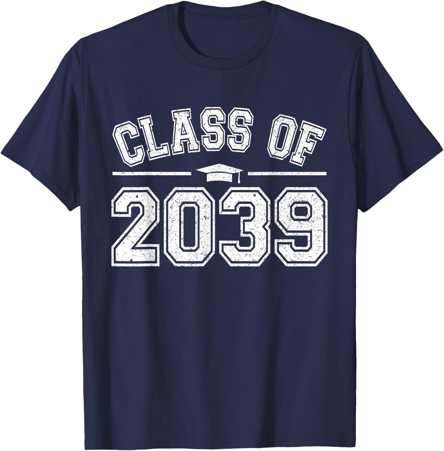 Preschool Class of 2039 Grow With Me Graduation 2039 Vintage T-Shirt - T-Shirt | Navy