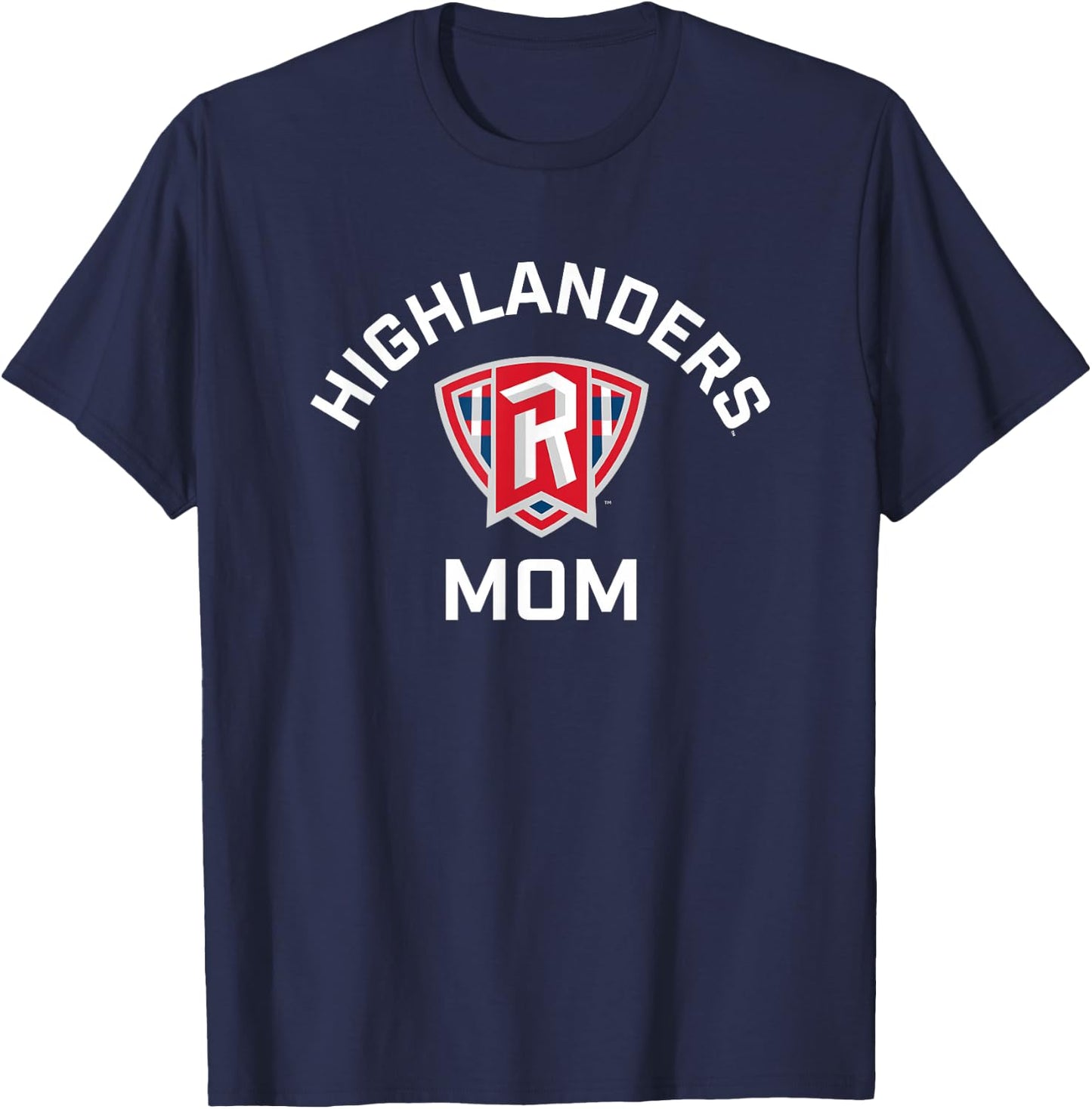 Radford University Highlanders Arched Mom T-Shirt - T-Shirt | Navy