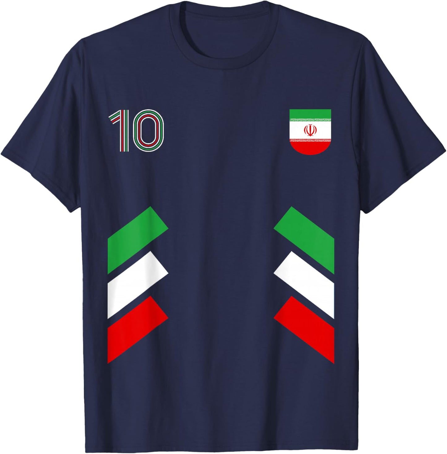 Retro10 Iran Football Iran Soccer Iran Flag T-Shirt - T-Shirt | Navy