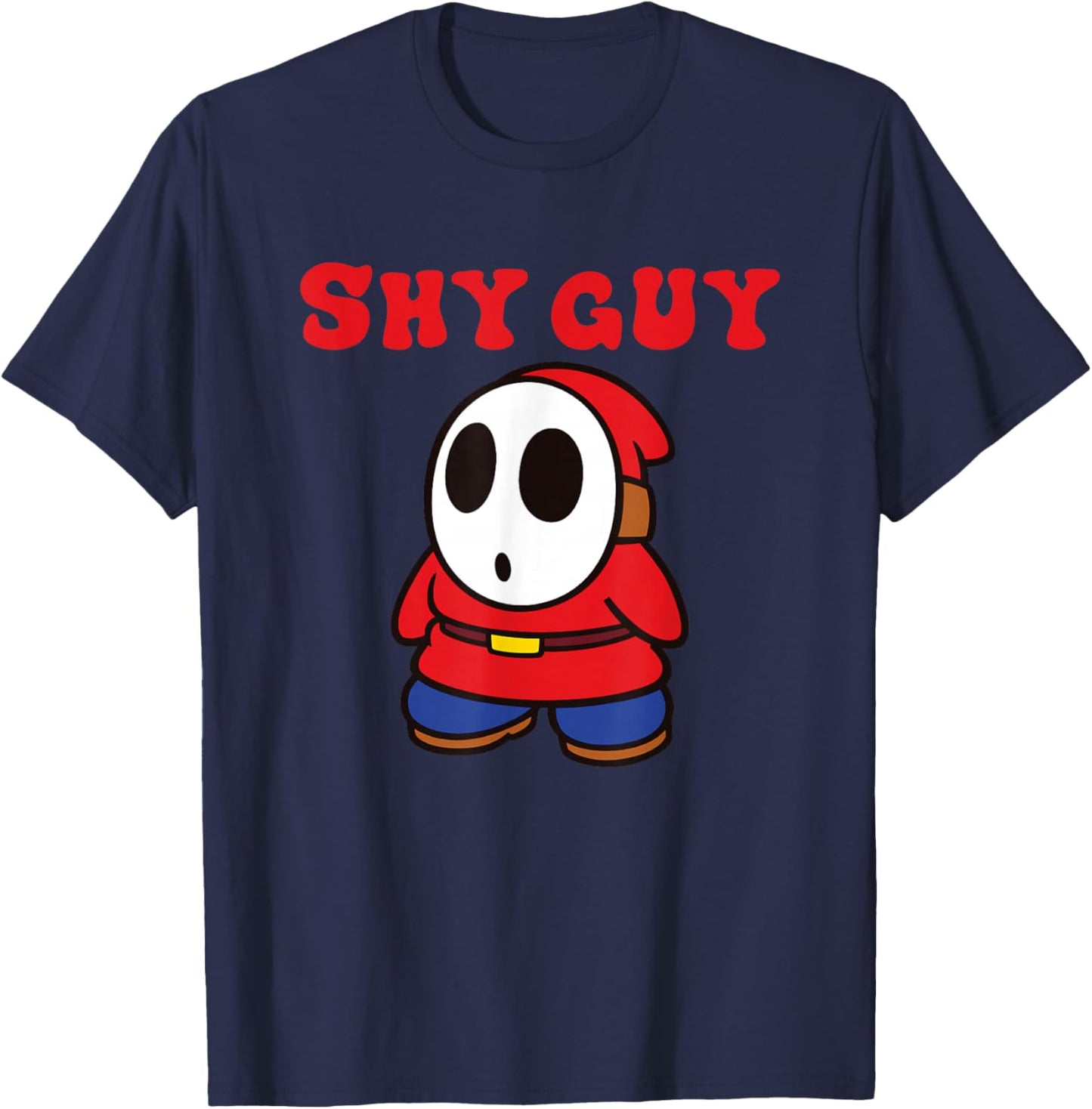 Super Mario Bros Shy Guy Simple Retro Nintendo Icon T-Shirt - T-Shirt | Navy