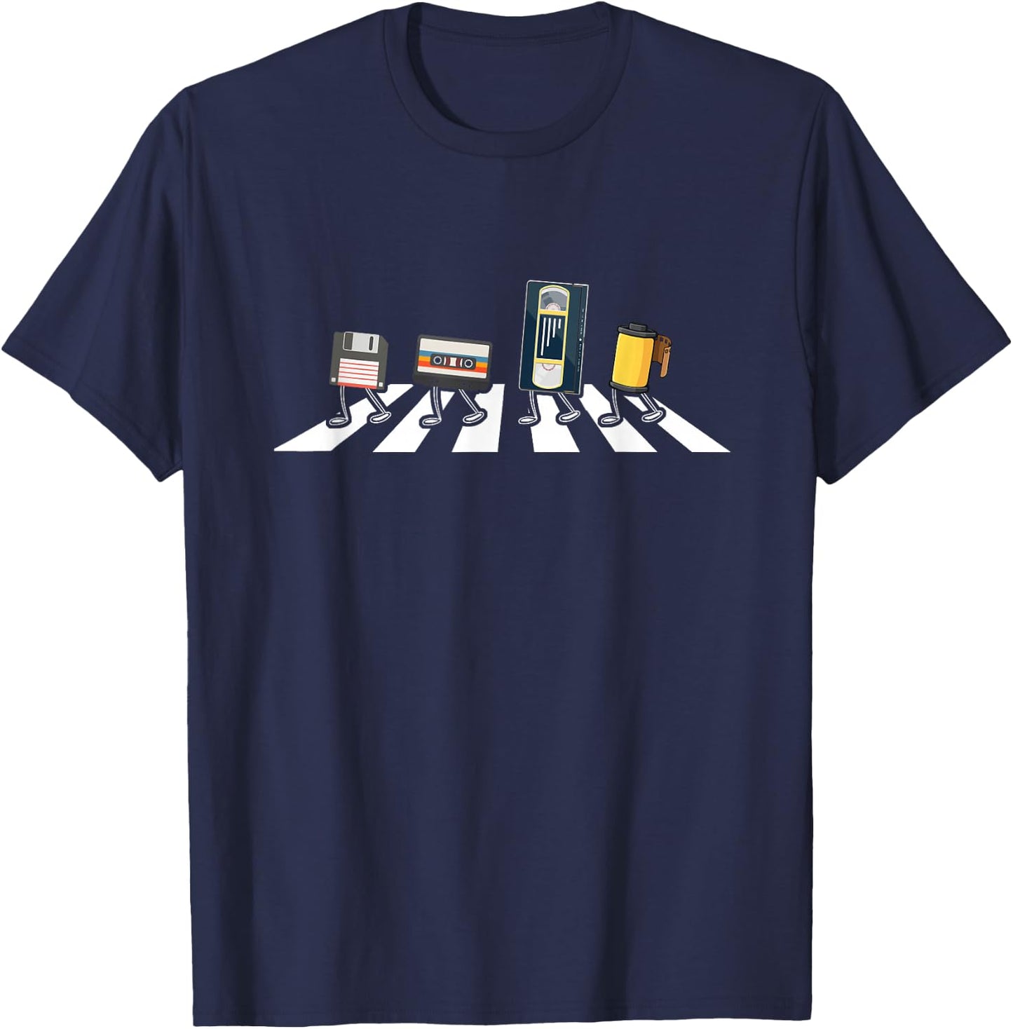 VHS Cassette Tape Floppy Disc Funny Retro Vintage Fans T-Shirt - T-Shirt | Navy