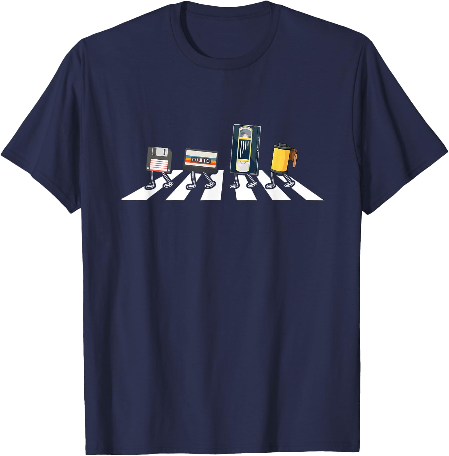 VHS Cassette Tape Floppy Disc Funny Retro Vintage Fans T-Shirt - T-Shirt | Navy