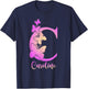 Caroline, cute personalized butterfly custom kids girls name T-Shirt - T-Shirt | Navy