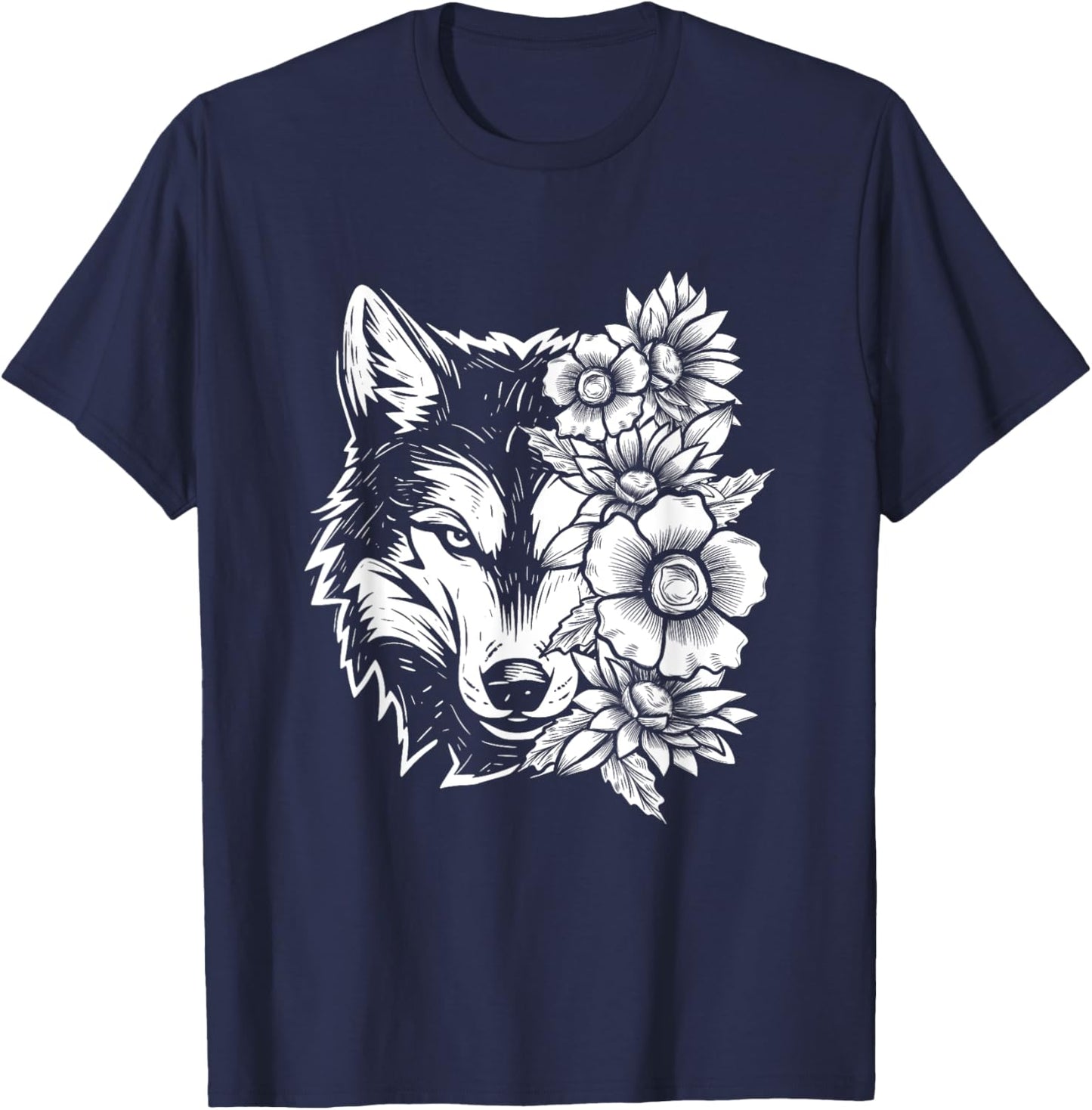 Wolf Lover Wildlife Lover Nature Enthusiast Outdoors T-Shirt - T-Shirt | Navy