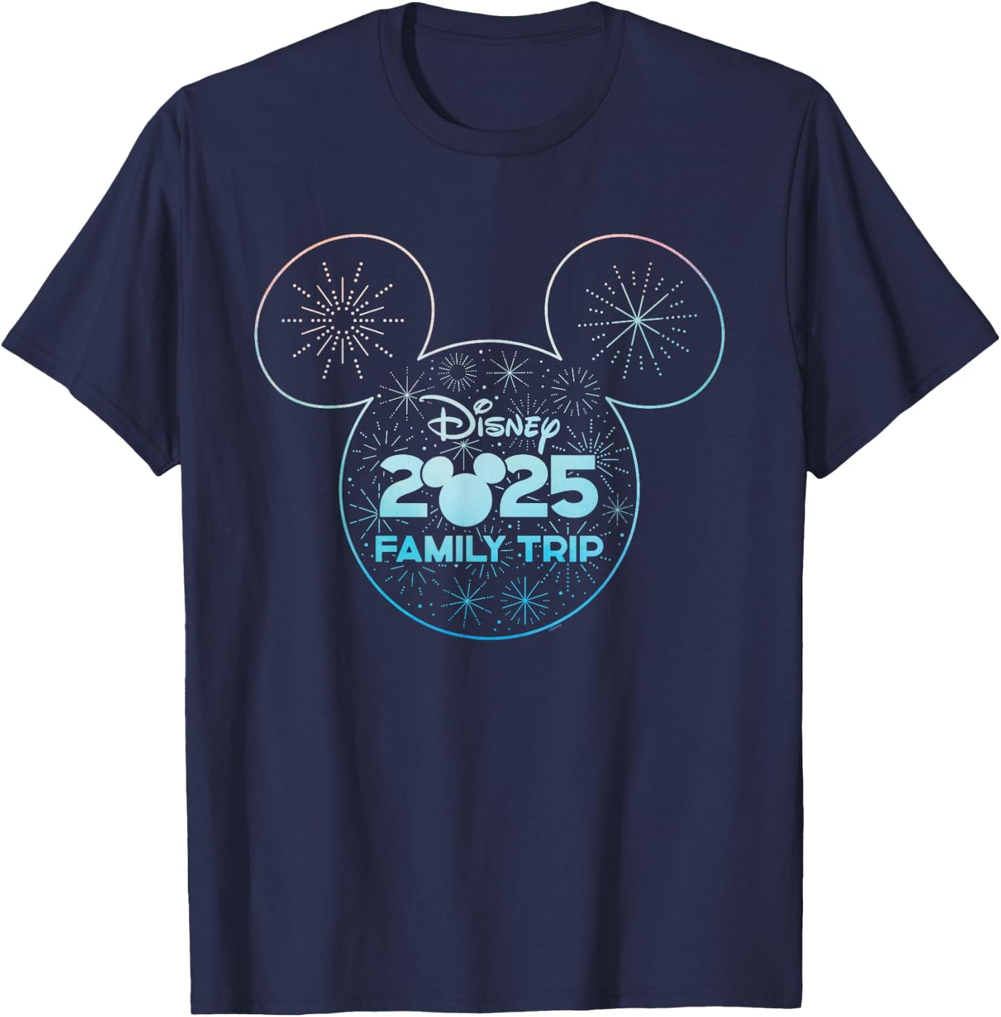 Disney Mickey Mouse Icon Fireworks Vacation Family Trip 2025 T-Shirt - T-Shirt | Navy