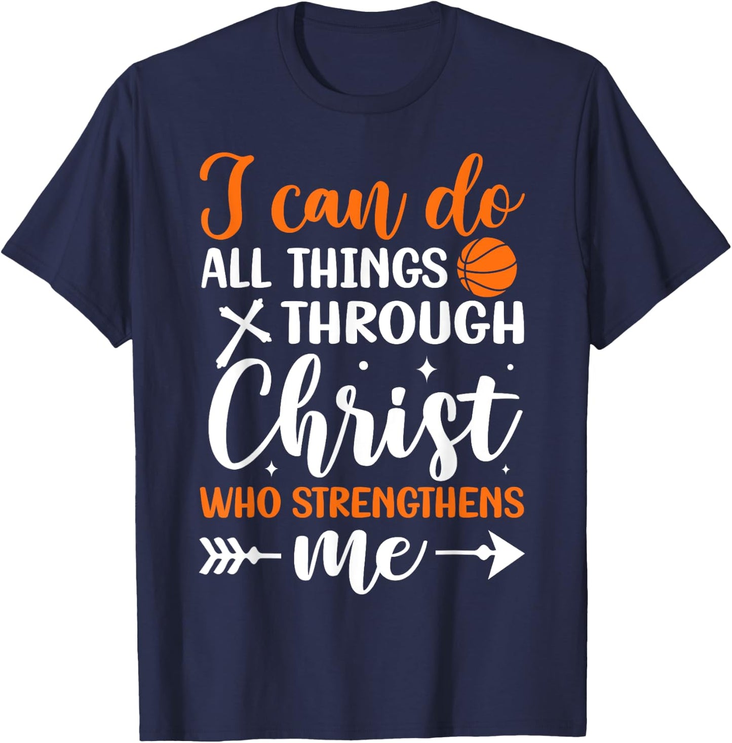 Christian Basketball Men Boys Kids Religious Gifts T-Shirt - T-Shirt | Navy