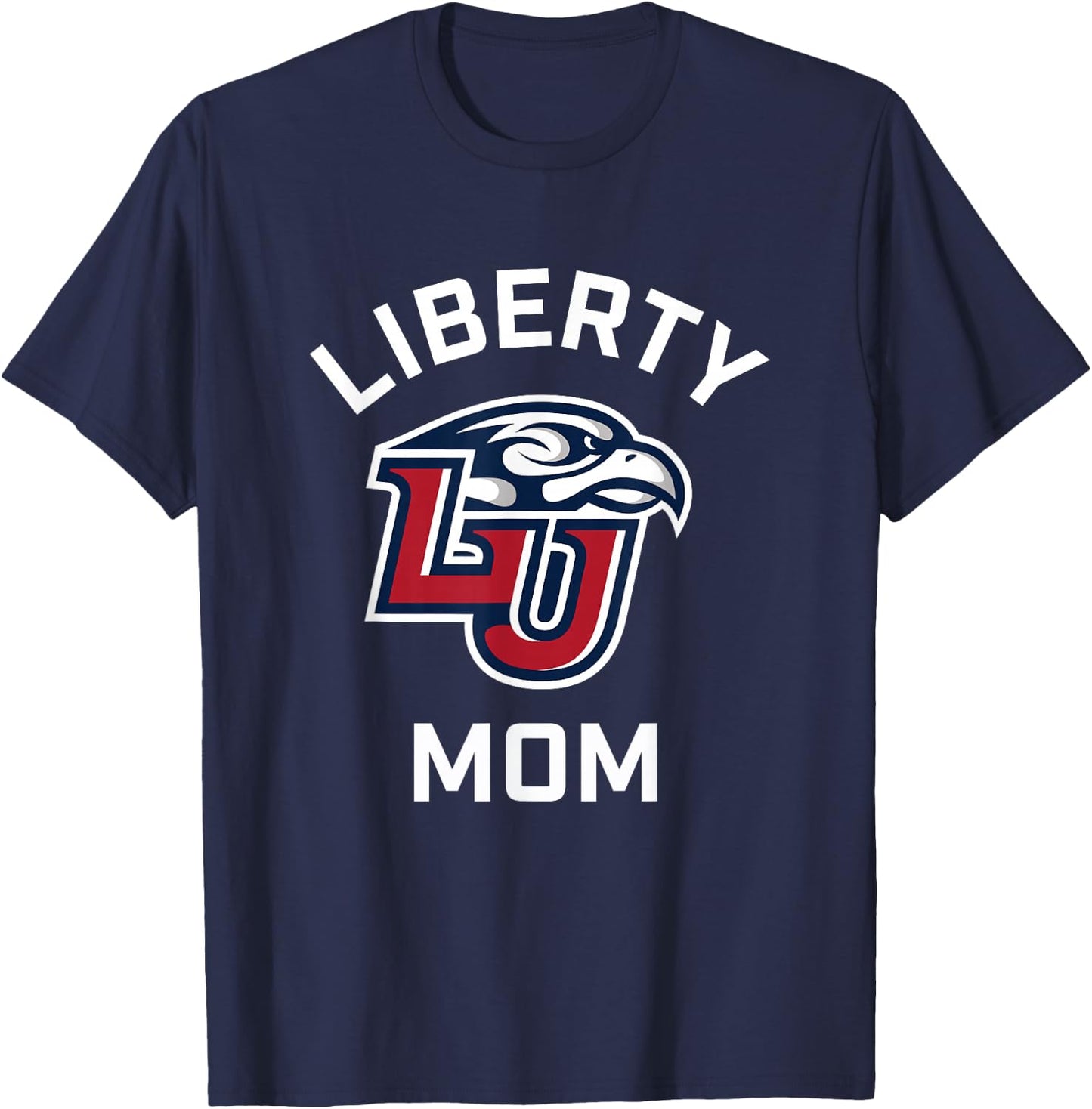 Liberty University Flames Arched Mom T-Shirt - T-Shirt | Navy