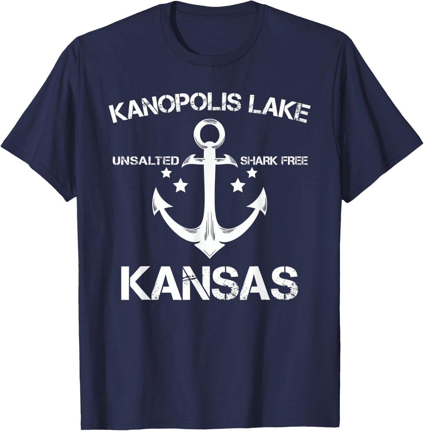 KANOPOLIS LAKE KANSAS Funny Fishing Camping Summer Gift T-Shirt - T-Shirt | Navy