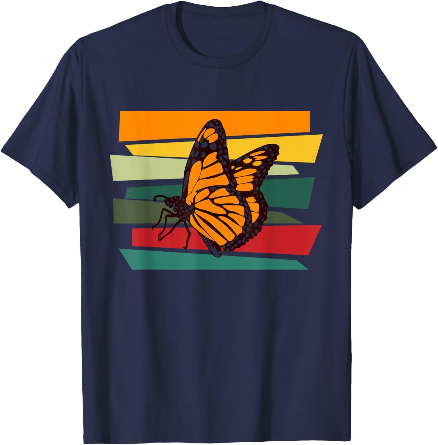 Retro Butterfly Vintage Monarch Butterfly T-Shirt - T-Shirt | Navy