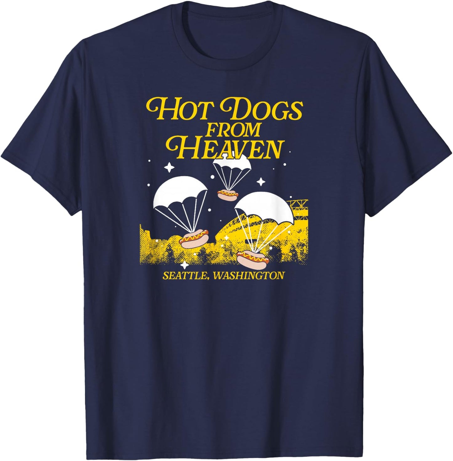 Hot Dogs from Heaven - Seattle Baseball T-Shirt - T-Shirt | Navy